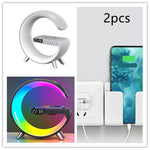 Load image into Gallery viewer, 2023 New Intelligent G Shaped LED Lamp Bluetooth Speake Wireless Charger Atmosphere Lamp App Control For Bedroom Home Decor
