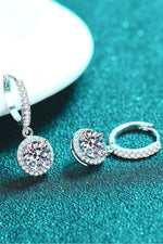 Load image into Gallery viewer, 2 Carat Moissanite Round-Shaped Drop Earrings
