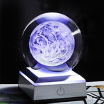 Ladda upp bild till gallerivisning, New 80mm K9 Crystal Solar System Planet Globe 3D Laser Engraved Sun System Ball with Touch Switch LED Light Base Astronomy Gifts
