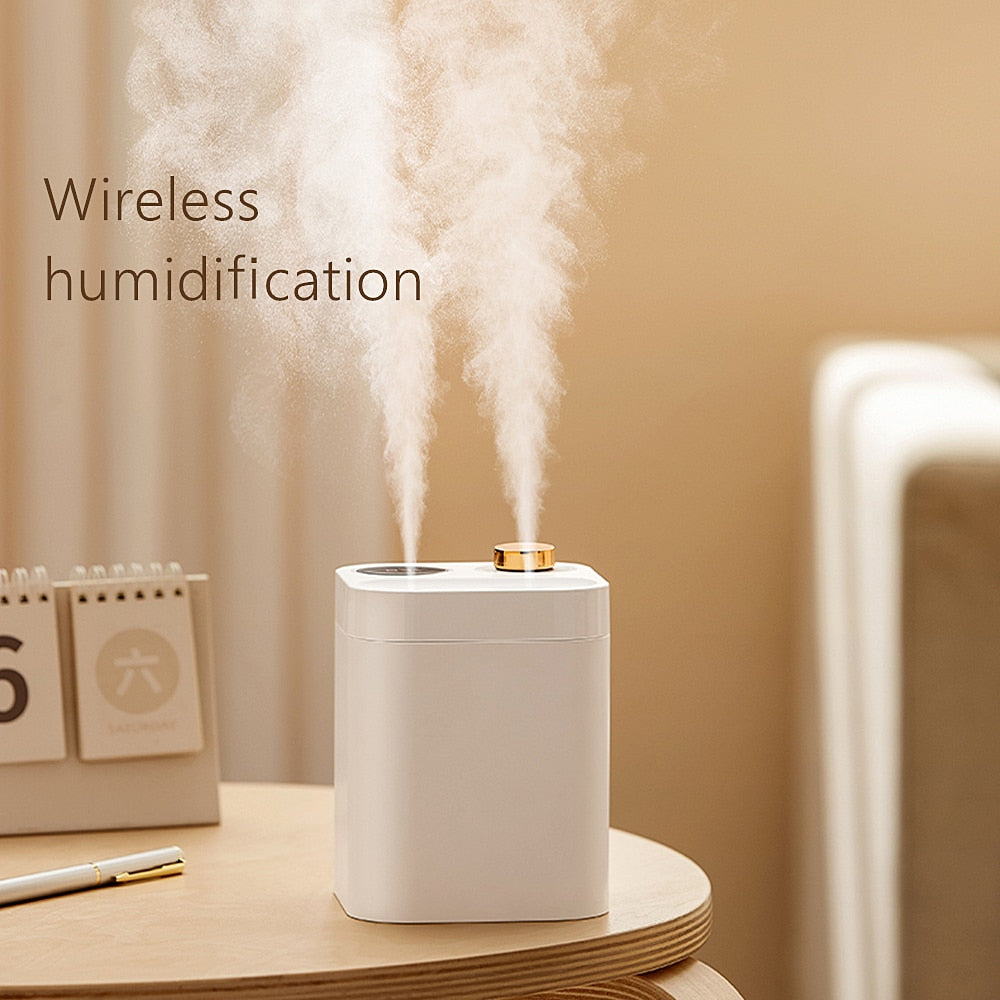800ml Wireless Humidifier Aromatherapy Diffuser 2000mAh Battery Rechargeable Essential Oil Diffuser Ultrasonic Air Humidifier