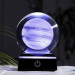 Load image into Gallery viewer, New 80mm K9 Crystal Solar System Planet Globe 3D Laser Engraved Sun System Ball with Touch Switch LED Light Base Astronomy Gifts
