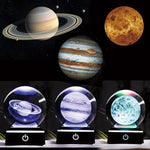 Lade das Bild in den Galerie-Viewer, New 80mm K9 Crystal Solar System Planet Globe 3D Laser Engraved Sun System Ball with Touch Switch LED Light Base Astronomy Gifts
