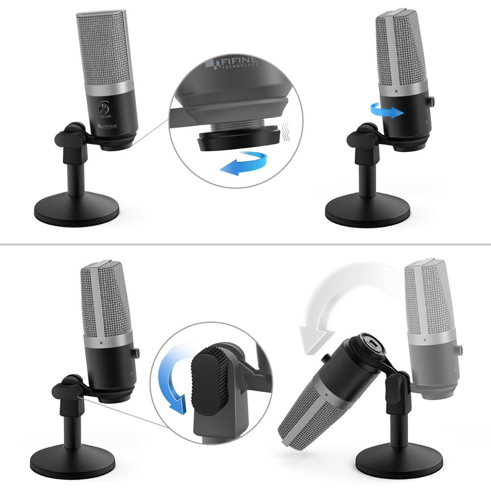 FIFINE USB Microphone for laptop and Computers for Recording Streaming Voice overs Podcasting for Audio&amp;Video K670