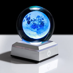 New 80mm K9 Crystal Solar System Planet Globe 3D Laser Engraved Sun System Ball with Touch Switch LED Light Base Astronomy Gifts