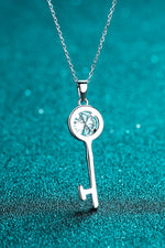 Load image into Gallery viewer, Moissanite Key Pendant Necklace
