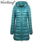 Load image into Gallery viewer, NewBang 8XL Ladies Long Warm Down Coat With Portable Storage Bag Women Ultra Light Down Jacket Women&#39;s Overcoats Hip-Length
