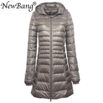 Load image into Gallery viewer, NewBang 8XL Ladies Long Warm Down Coat With Portable Storage Bag Women Ultra Light Down Jacket Women&#39;s Overcoats Hip-Length
