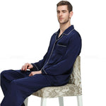 Load image into Gallery viewer, Mens Silk Satin Pajamas  Pyjamas  Set  Sleepwear Set  Loungewear  U.S. S,M,L,XL,XXL,XXXL,4XL__Fits All  Seasons
