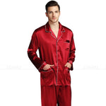 Cargar imagen en el visor de la galería, Mens Silk Satin Pajamas  Pyjamas  Set  Sleepwear Set  Loungewear  U.S. S,M,L,XL,XXL,XXXL,4XL__Fits All  Seasons
