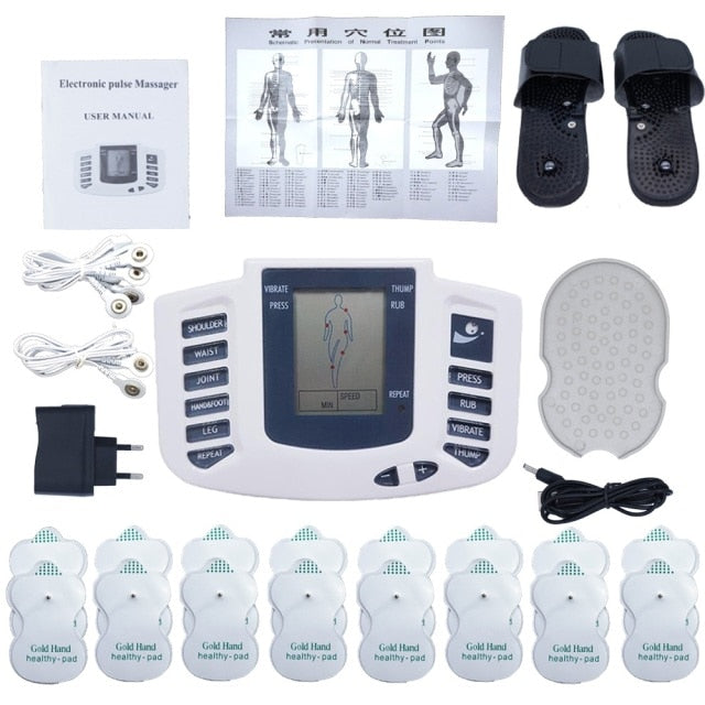 Electric Tens Muscle Stimulator Digital Muscle Therapy Full Body Massage Relax 16pads Pulse Ems Acupuncture Health Care Machine