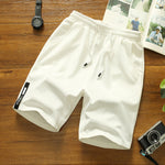 Cargar imagen en el visor de la galería, White Shorts Men Japanese Style Polyester Running Sport Shorts for Men Casual Summer Elastic Waist Solid Shorts Printed Clothing
