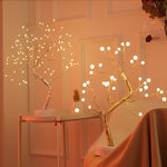 Charger l&#39;image dans la galerie, Night Light Home Decoration Bonsai Style Party Cherry Tree Shape LED Light DIY Firework Christmas Gift Plants Switch Copper

