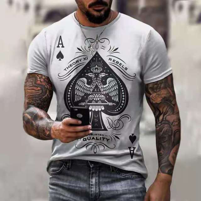 2021 Mens T-shirt Summer Casual Short Sleeve T-shirt Best-selling Streetwear Retro 3D Printing Letter T-shirt Men&#39;s Casual Top