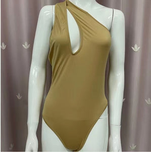 MeiKeDaiNicey One Shoulder Bodycon Bodysuit Women Cut Out Sexy Bodysuit 2021 Ladies Summer Overalls Body Femme