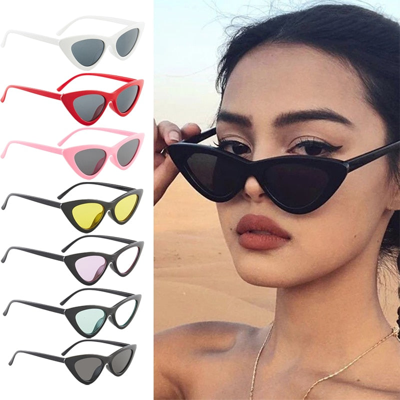 Sexy Triangle Cat Eye Sunglasses for Women Polarized Sun Glasses Vintage Designer Colorful Eyewear Retro Women Men Eyeglasses